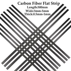 5개입 풀트루션 카본 파이버 평판형 스트립 1MM 길이 드론 500MM 비행기 쿼드콥터 DIY RC 솔리드 부품용, 0.5mmx m 5pcs