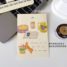 Yofufu 可愛又溫暖賀卡 原創ins聖誕禮物祝福明信片鮮花烘焙裝飾 臺灣出貨, 1個, 小兔鮮花 賀卡10張 148*100mm