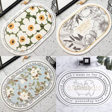 예쁜 규조토 발매트 빨아쓰는 규조터발매트 욕실매트 화장실 문앞 북유럽풍발매트, 304 타원 트로피컬, 1개