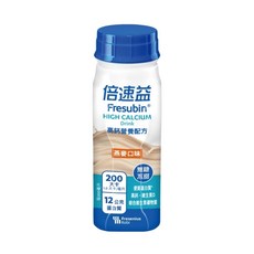 【Fresubin 倍速益】高鈣營養配方 燕麥 無糖不甜 200ml，補充鈣質、膳食纖維，維持骨骼健康，無負擔營養補給, 4個, 200ml
