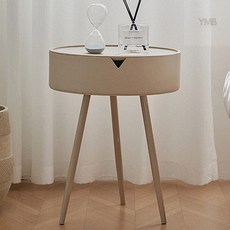 예쁜협탁 심플 원형 협탁, 화이트