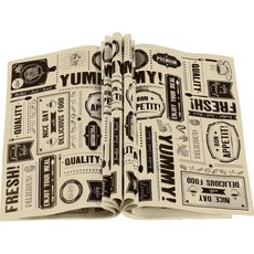 친코 150피스 신문지 왁스 종이 시트 신문 테마 음식 포장지 그리스 저항 트레이 라이너 방수 피크닉 주방 베이킹 햄버거 공예 배경, 150, Kraft Background