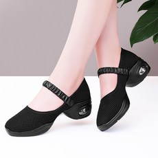 ROYALBELLE 여성 메쉬 스트랩 통기성 편안한 착화감 쿠션 충격흡수 에어굽 데일리 댄스화 B0080852