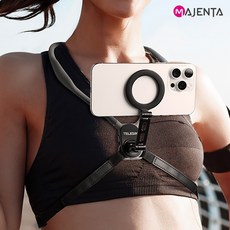 맥세이프 마운트 마그네틱 넥마운트 핸드폰 홀더 목걸이 스트랩 타입, mnm-001, 혼합색상, 1개