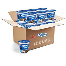 Post Oreo 퍼프 시리얼 컵 초콜릿 시리얼 28.3g(1온스) 컵 (12팩), Post Oreo 퍼프 시리얼 컵 초콜릿 28.(1온스