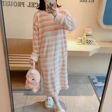 잠옷 수면조끼 극세사 두꺼운 북극 가운 벨벳 공주 길이 무릎 목욕 겨울 산호 여성위