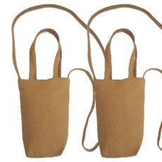 마이너컴퍼니 캔버스 텀블러백 가방, 브라운 2P