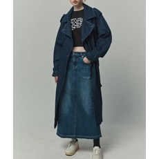 맥우드건 MAGOODGAN 트렌치 5307 롱기장 오버핏 인디고 데님코트