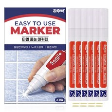하우싹 쓱삭쓱싹 대용량 셀프 시공 타일 줄눈 마커펜, 화이트, 6개
