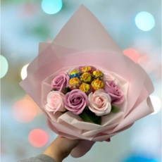 츄파춥스 플라워 꽃다발 부케 여자친구 선물, 1개, 단일옵션