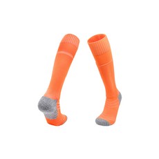 足球襪 透氣吸濕排汗運動長襪 加厚足底防滑 多功能男女適用, 活力橘S, 1個