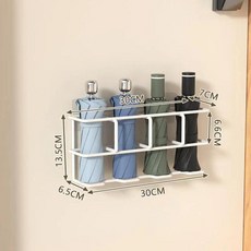 현대적인 미니멀리스트 벽걸이 우산 보관대 현관 우산꽂이 스탠드 금속 접이식 보관 선반, 6. 후크가 없는 흰색 그리드 4개 [무료 추적 스티커, 1개