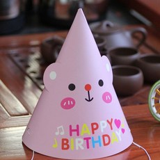 고깔모자 아기곰 캐릭터 생일파티모자 yss+894Wq