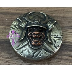 安提帕斯 武士裝飾釦 紅銅色武士造型皮革工藝配件, 1個