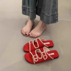 투니스 여성 캐주얼 할로우 플랫 슬리퍼