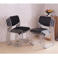 네일샵 테이블 60x40x75cm 1인, 1개, 두꺼운 19mm 튜브 가죽 표면 사무용 의자 블랙, 기본 색상