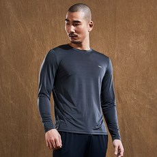 버팔로 남자 스트레치 고기능성 라운드 긴팔 티셔츠