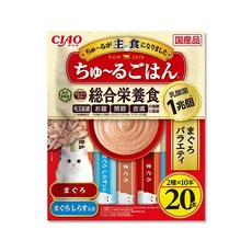 日本CIAO 啾嚕貓咪營養肉泥 幫助消化寵物補水流質點心20入/袋-SC-471主食吻仔鮪魚(黃紅袋), 1個