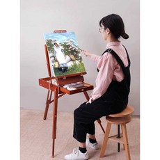 화구박스 연목 접이식 스케치 스케치박스 미술 나무이젤, 1개