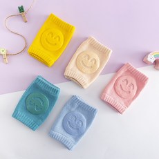 寶寶護膝 笑臉設計 學步爬行保護, 顏色均配, 1個