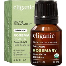 Cliganic 유기농 에센셜 오일 221905, Rosemary, 0.33 Fl Oz (Pack of 1)
