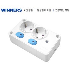 대원전기 위너스 개별 스위치형 노출2구 콘센트 WSI1-B10200, 1개