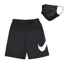 NIKE 男款簡約印花運動短褲+經典口罩