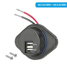 업그레이드된 12V RV 콘센트 18W QC3.0 USBA 36W PD3.0 타입C 포트, UCC-2Q-36w
