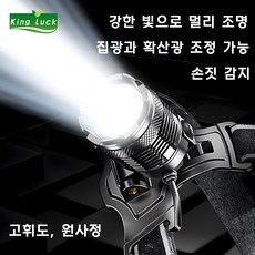 KingLuck 헤드라이트 헤드랜턴 충전식헤드랜턴 안전모헤드랜턴 낚시랜턴, 1개, A비감지형 (배터리 미포함)