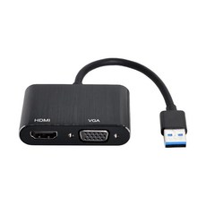 Cablecc USB 3.0 & 2.0 to HDMI & VGA HDTV 어댑터 케이블 외장 그래픽 카드 윈도우 맥북 랩탑용