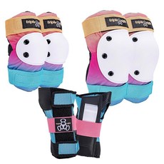 Triple Eight 세이버 시리즈 어린이용 보호대 세트 선셋 색상 무릎/팔꿈치/손목 103030, 일몰