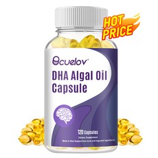 비건 오메가-3 해조 오일 캡슐 600mg - EPA DHA 함유 - 뼈와 관절 튼튼, 1개, 120회분