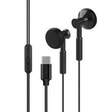 인켈 C타입 유선 이어폰 오픈형 마이크 내장 애플 삼성 갤럭시 아이폰 호환 고음질 실속형 IK-WE100, 블랙