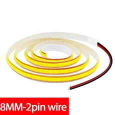 5mm 8mm PCB COB LED 스트립 라이트 12V 24V 자유 절단 400LEDs/M 고밀도 플렉시블 테이프 2PIN 와이어 홈, 02 발광 색상3, 03 하얀색