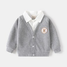 WELLKIDS 男童假兩件上衣 兒童長袖襯衫外套