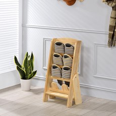 生活大發現 北歐風免組裝鞋架 原木鞋叉架，多層收納，穩固耐用，簡約時尚, 1個, 原木色