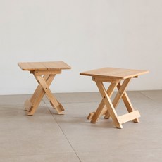 원목 접이식 미니스툴/휴대용의자, 1개, 내추럴, 상판일체형