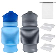 남성용 소변 병 일회용 교체 가방이 있는 접이식 응급 소변기 누출 방지 자동차 소변 병 남성 및 여성용 750ml 소변 병 여행 교통 체증 및 하이킹 2피스 세트