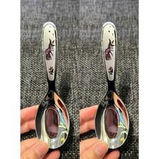 KOM兒童316不鏽鋼餐具便攜組 湯匙叉勺子 短柄 幼兒園 可愛卡通 3-7歲適用, kom恐龍匙2 隻（無盒）, 1個, 匙