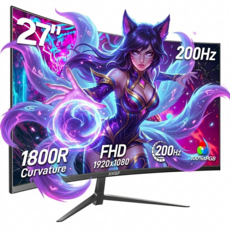 34인치 울트라와이드 커브드 게이밍 모니터 165Hz 4K 27인치 200Hz FHD 모니터 XKGF, 70cm, 27인치 1K200Hz 곡면