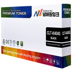 삼성 호환토너 CLT-K404S SL-C433 SL-C483 SL-C483W SL-C483FW C430 C432 C482FW, CLT-K404S 재생 검정, 1개