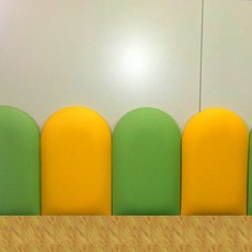 (방염)벽쿠션매트 고급형(반원형) 400x1000mmx35mm 벽매트 안전매트 혜명마트 기둥쿠션 모서리보호쿠션 벽면쿠션 놀이방매트 벽면보호대, 하늘색