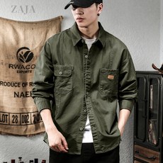 ZAJA 남자 긴팔 남방 셔츠 빅사이즈 오버핏 데일리 캐주얼