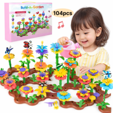 제이랜드 꽃 만들기 장난감 플라워 가든 블럭 104pcs, 1세트 1세트