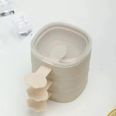DIY矽膠雪糕模具 自製冰棒 多款造型 安全無毒 夏日消暑必備, 白色【3層1蓋】, 1個