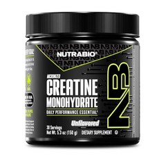 NutraBio 순수 미립자 크레아틴 모노하이드레이트 파우더 보충제 무향 (150g) - 벌크 근육 에너지 회복 및 강도 지원 - HPLC 테스트를 거친 남성 및 여성용