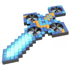 御劍飛行玩具 升級加大39cm 360度旋轉 RGB燈光 遙控/手勢雙模式, 藍色, 1個