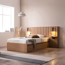 [삼익가구]메종 프리미엄 빅수납 호텔 침대(SB 7존 독립스프링 매트리스-슈퍼싱글), 브라운