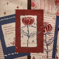 【8205人好評】玫瑰宇宙複古文藝治癒錶白情書生日祝福賀卡小卡片留言創意明信片, 1個, 星島玫瑰明信片,體驗裝（10張入）