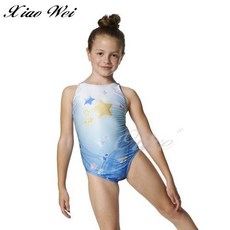 小薇的店 MIT聖手品牌 亮彩星星圖騰 專業女童中叉競賽泳裝 (10-14歲) 台灣製造